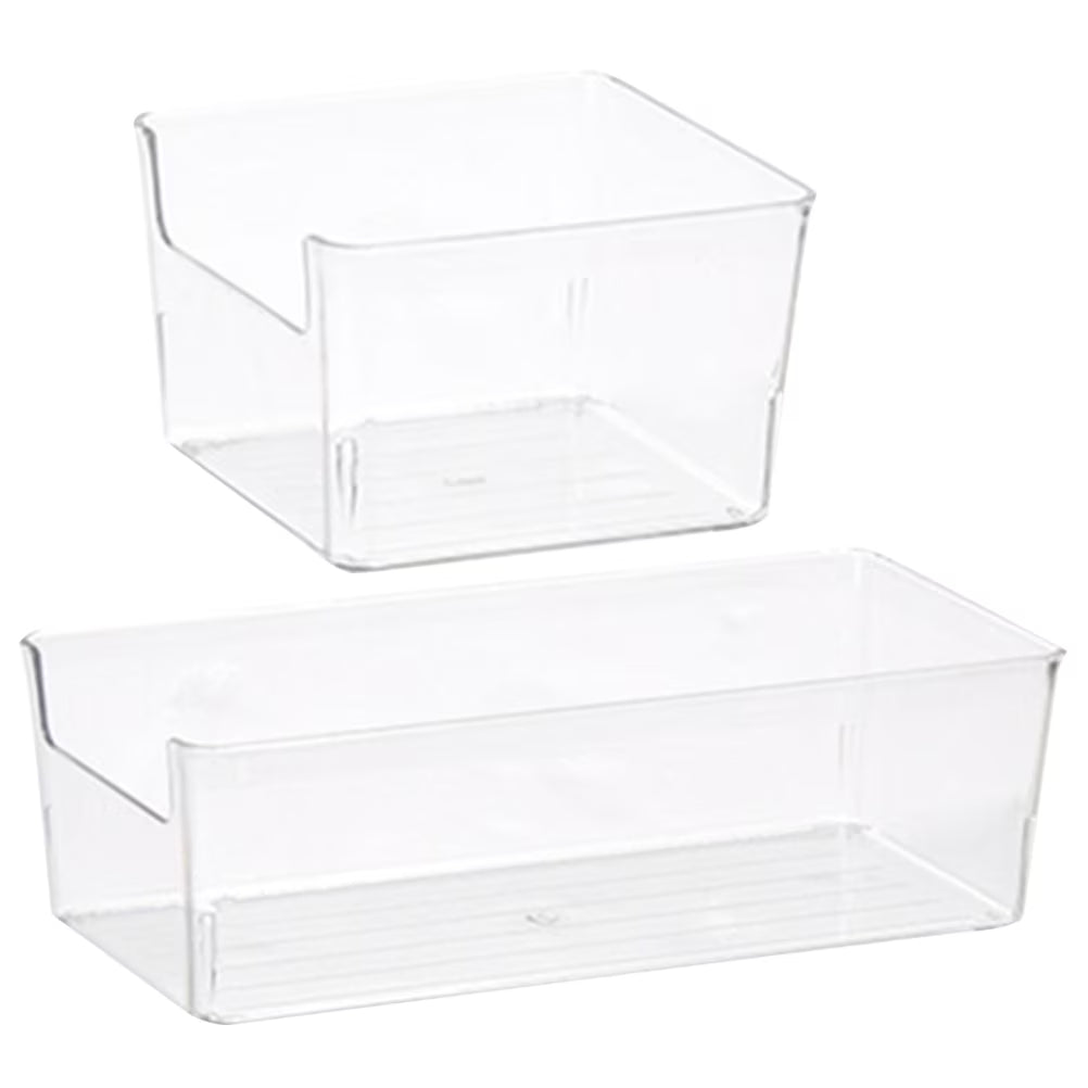 Clear Desktop Storage Box with Dividers Y5261