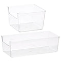 Clear Desktop Storage Box with Dividers Y5261