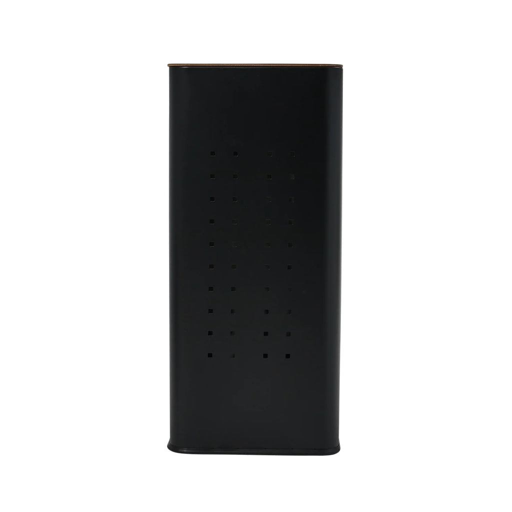Matte Black Steel Laundry Hamper with Lid D29801