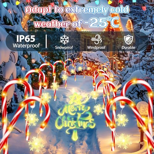 12 Pcs Solar Candy Cane Lights S31664