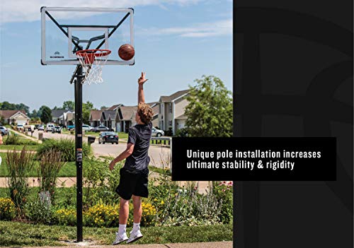 54" and 60" In-Ground Basketball Hoops with Adjustable-Height Basketball Goal Backboard Z6938