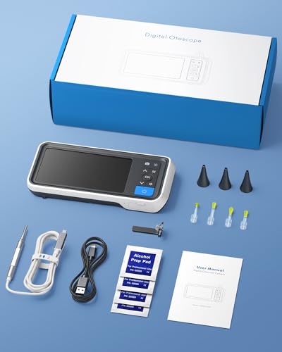Otoscope Ear Camera with 4.5" IPS Screen, 1920x1080 FHD Smart Visual Ear Cleaner with Camera Tool Kit Q73547