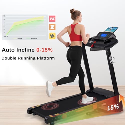15% Auto Incline Treadmill, 10 MPH Speed, 3.0 HP, 18" Wider Belt E689462