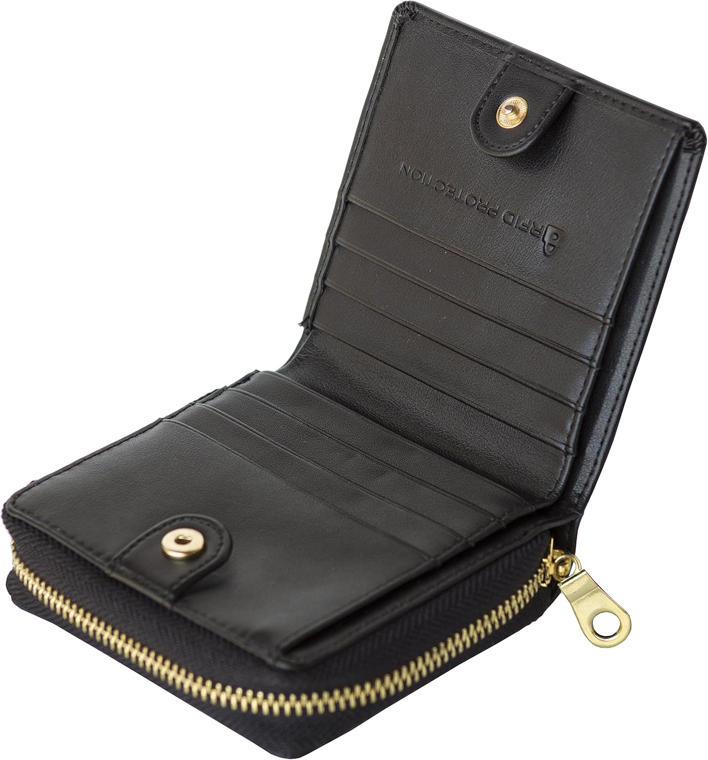 Genuine Leather Small Wallet in Black V831368