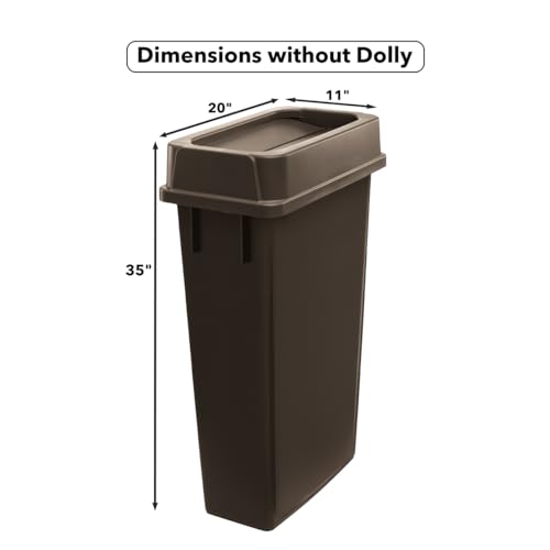 Grey 23 Gallon Wheeled Trash Can with Lid O8400