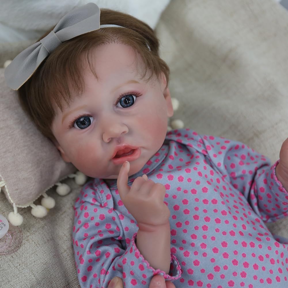 20 inch Handmade Vinyl Reborn Baby Doll with Weighted Cloth Body W23120