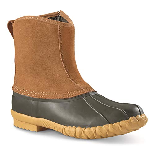 Men’s Side Zip Insulated Leather Duck Boots, 400 Gram L293915