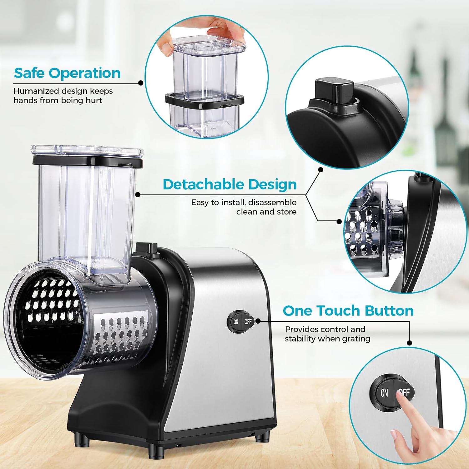 250W Electric Cheese Grater with 5 Attachments Q19685