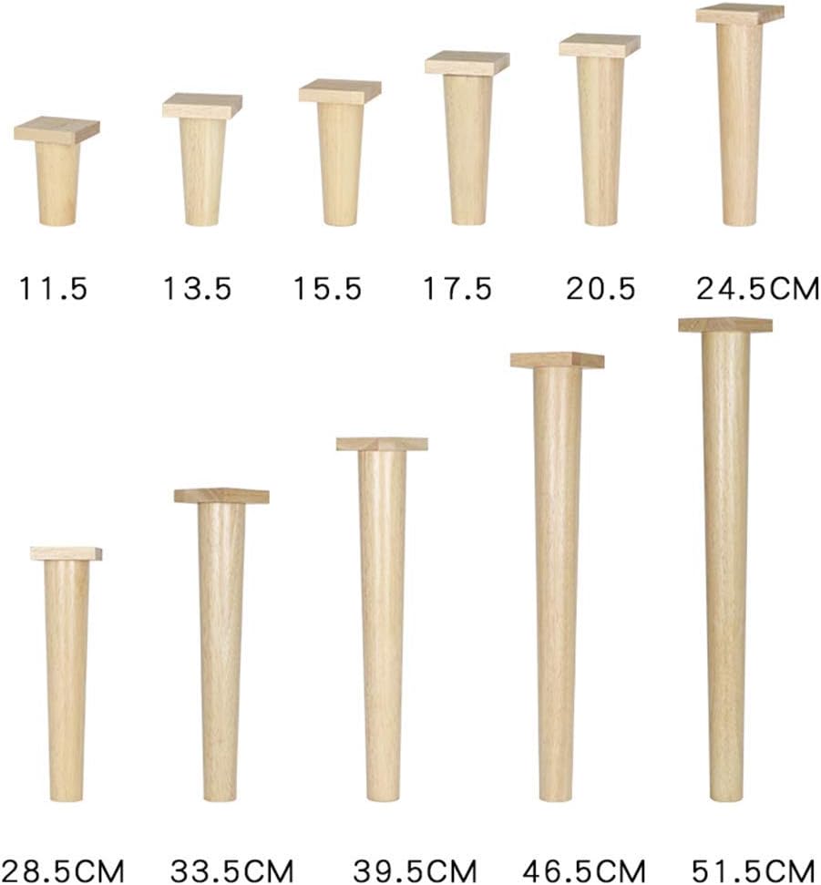 4 Pieces Solid Wood Straight Cone Replacement Table Legs G94359