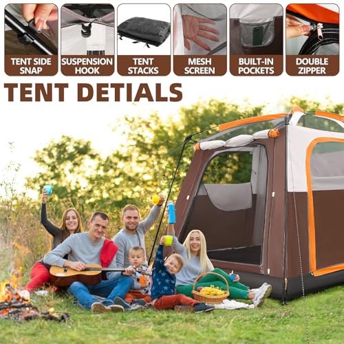 6 Person Waterproof Windproof Pop-Up Tent with Carry Bag A963340