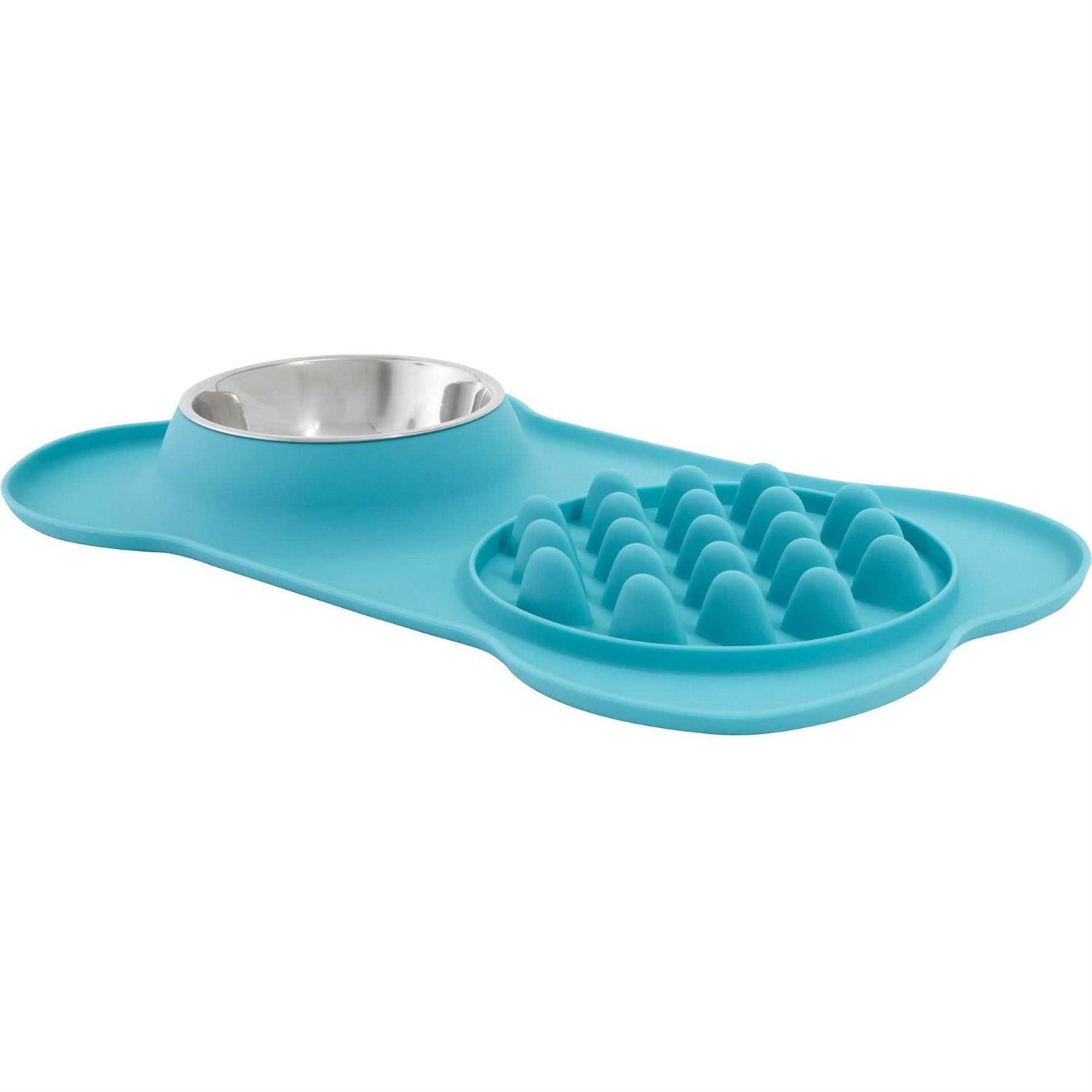 Silicone Slow Feeder Mat with Stainless Steel Bowl P76952