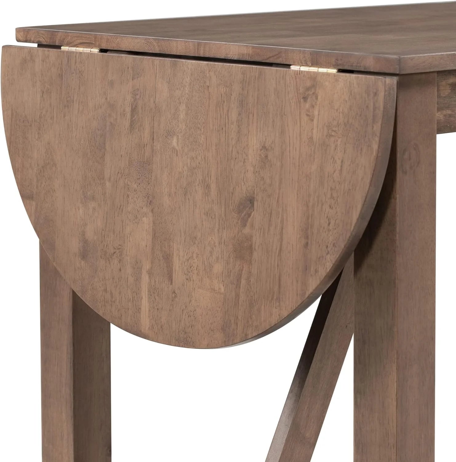 3 Piece Counter Height Drop Leaf Dining Table with 2 Padded Chairs, Brown F101