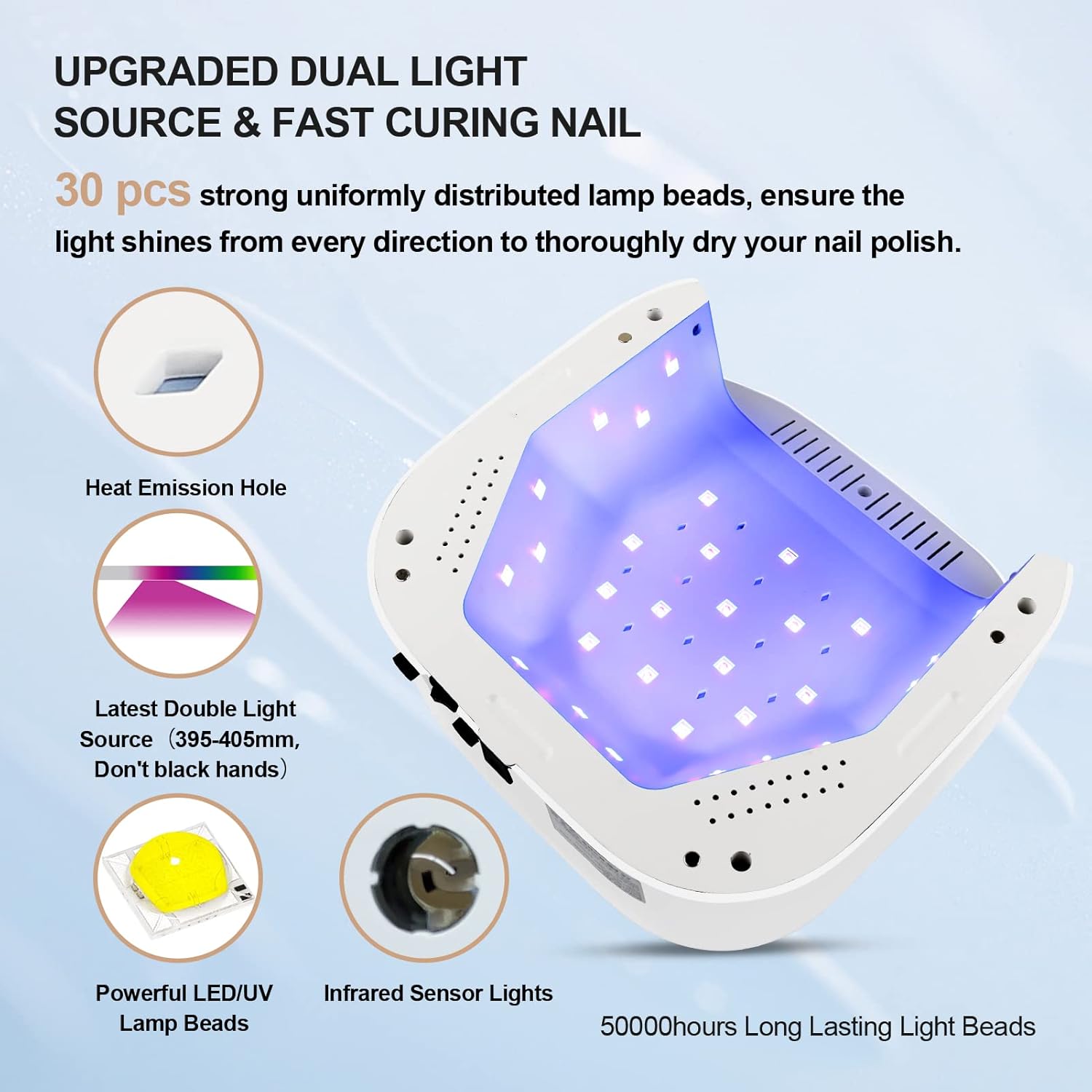 Rechargeable Nail Drill Machine, Electric Nail File, UV LED Nail Lamp, Cordless Gel Nail Lamp 48W Rechargeable Nail Dryer G220