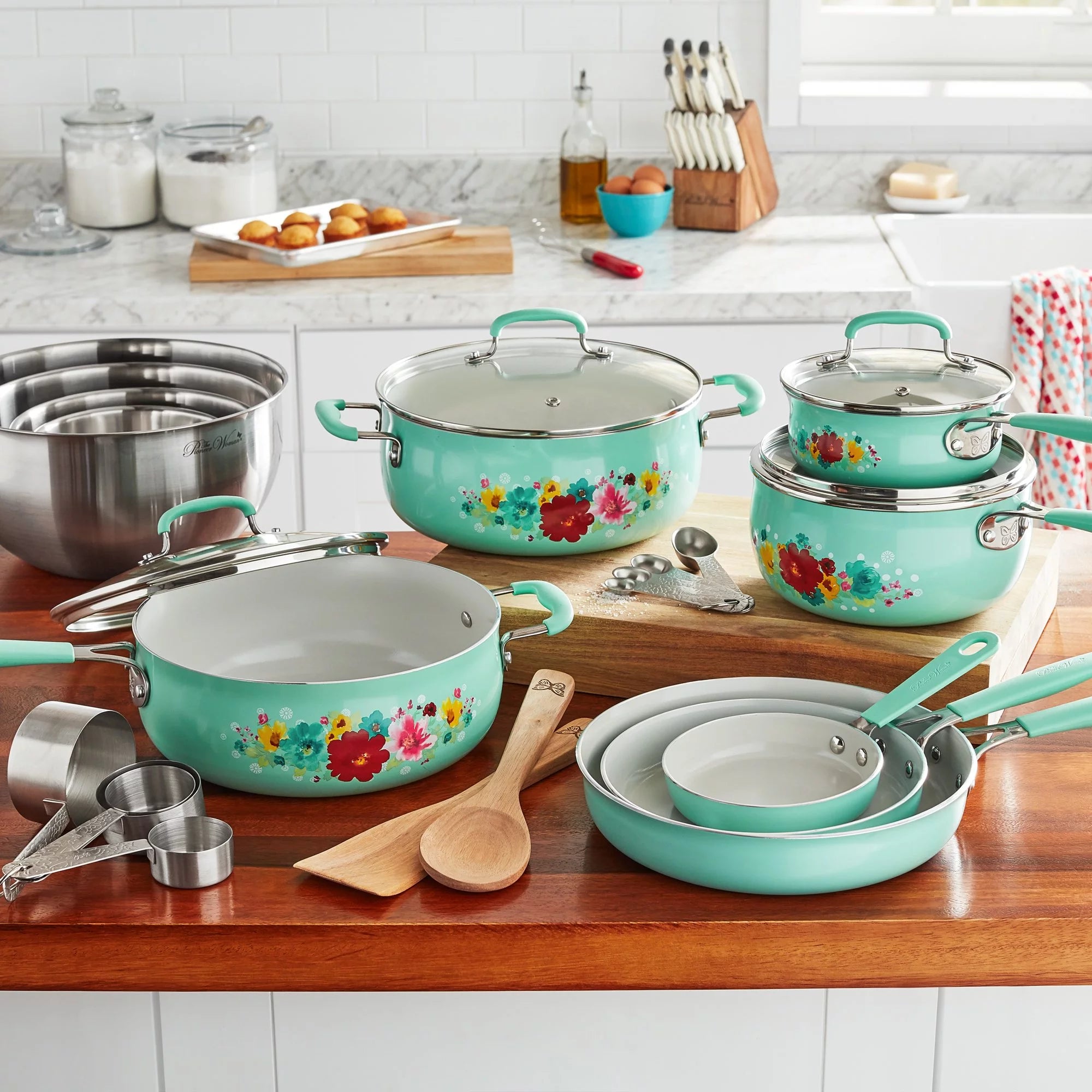 25 Piece Ceramic Cookware Set T84976