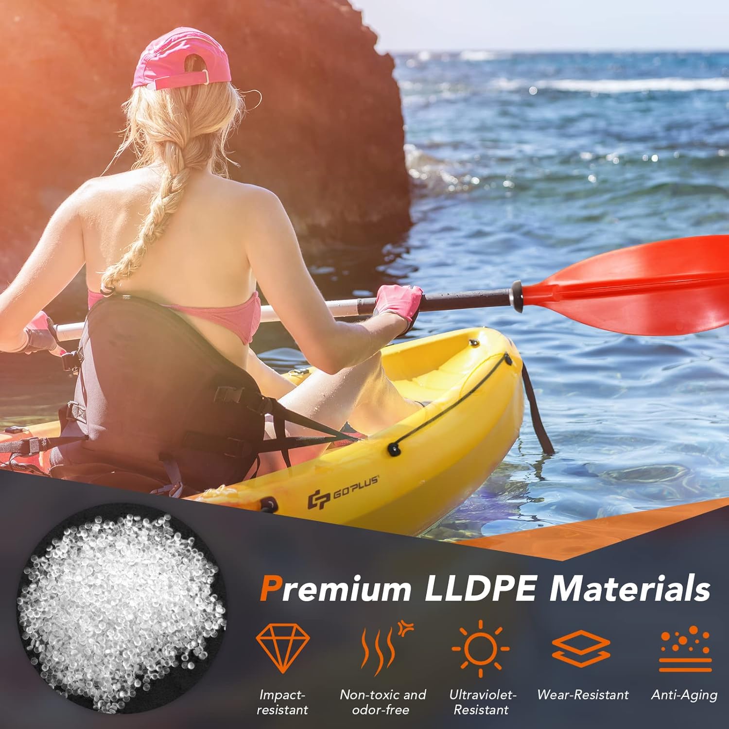 10.2FT Sit-On-Top Fishing Kayak with Aluminum Paddle & Bungee Storage N2541