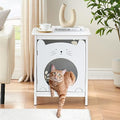 Cat Litter Box Enclosure, Hooded Hidden Pet Box, Pet Cabinet Side Table F65960