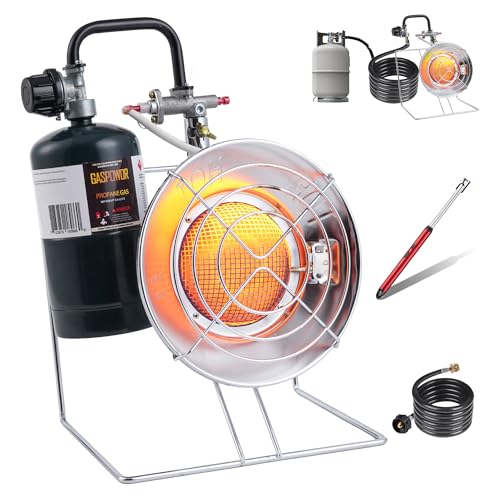 Propane Gas Heater with Windproof USB Lighter, Cordless with Cylinder Stand X9487