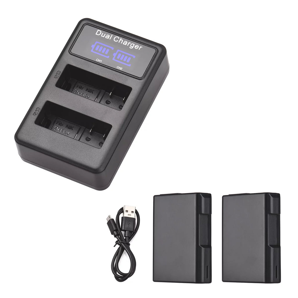 2pcs 7.4V 1500mAh Battery + 1pc Dual Channel Battery USB Port Screen Display S996