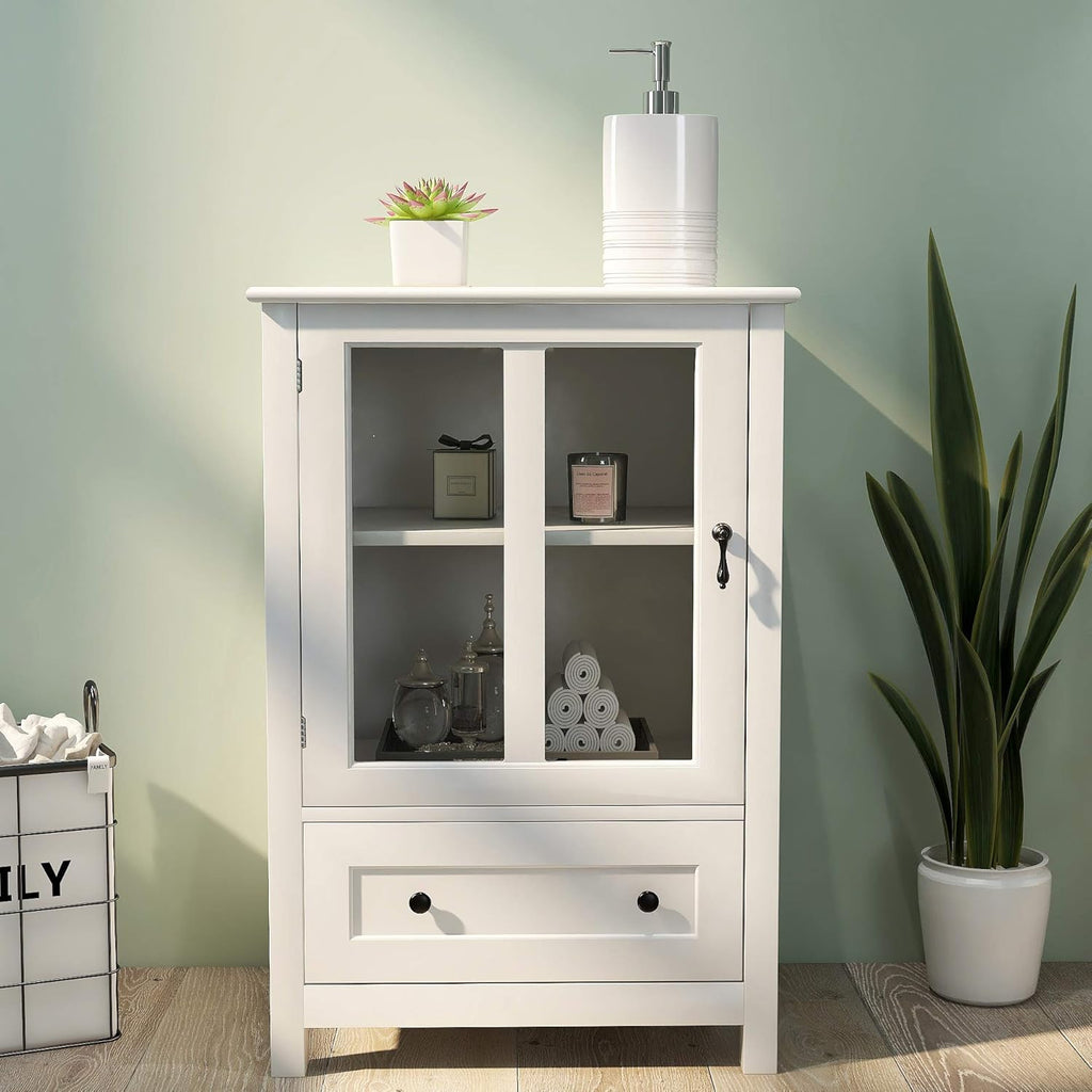 White Wooden Kitchen Storage Sideboard with Drawer F8812