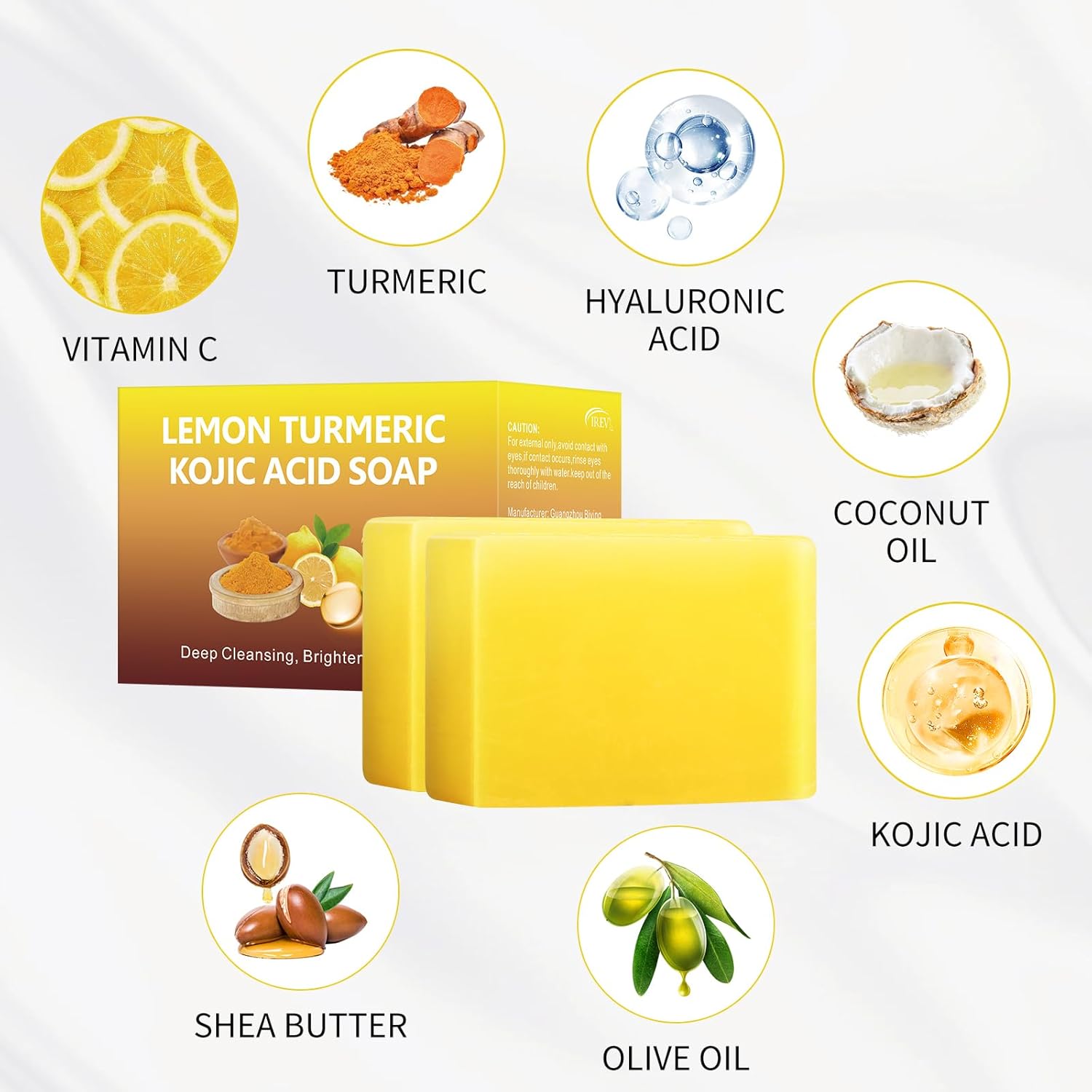 Lemon Turmeric Kojic Acid Soap Bar (2 Pack) F242778