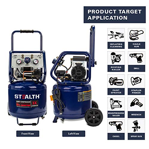 12 Gallon Ultra Quiet Oil-Free Air Compressor F282