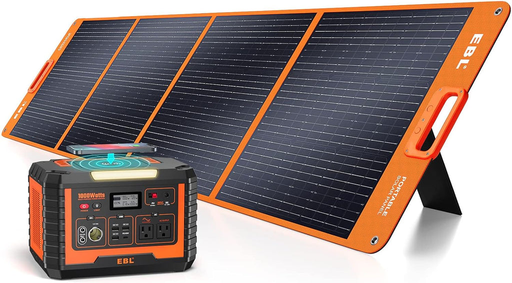 1000W Solar Generator with 200W Portable Solar Panel Power Station Backup Battery Pack U446