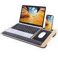 Lap Desk with Wrist Rest, Mouse Pad and Phone Holder, 21.7" x 14.6", Fits Up to 15.6" Laptop, Portable R294988