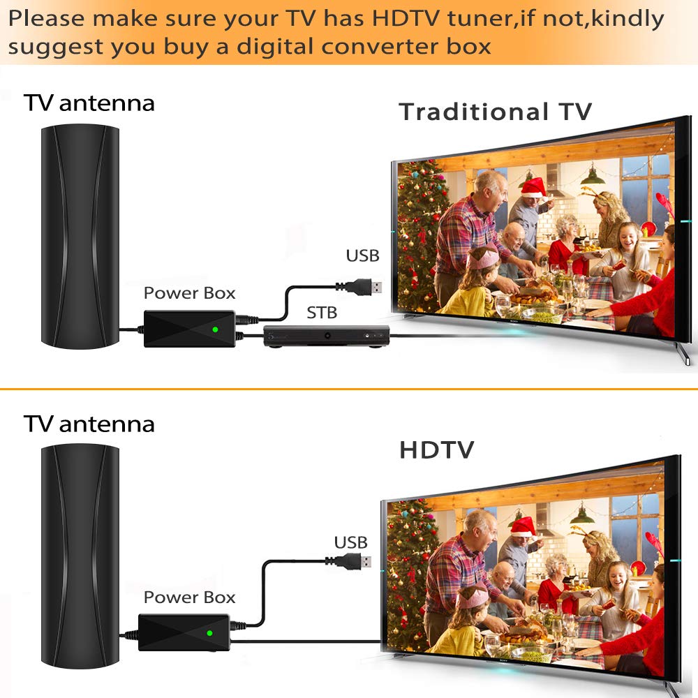 Digital TV Antenna with 36FT Coaxial Cable T407692