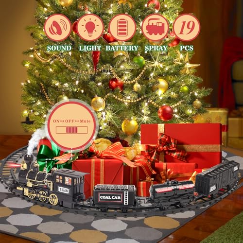 Electric Train Toy with Steam, Light & Sound Y241