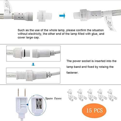 100ft 720 LED Connectable Flexible Tube Lights with 8 Modes, Waterproof Multicolor LED Rope Lights C8608