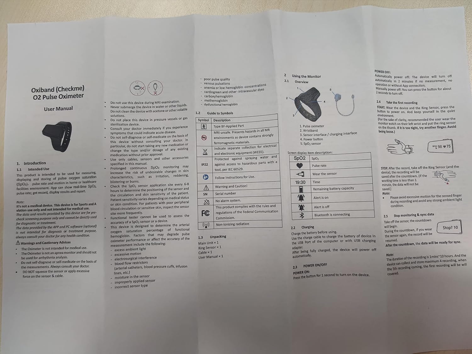 Pulse Oximeter with Bluetooth Finger Ring V4475