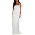 Women Backless Spaghetti Strap Maxi Dress Solid Color Bodycon Sleeveless Sling Dress U6830