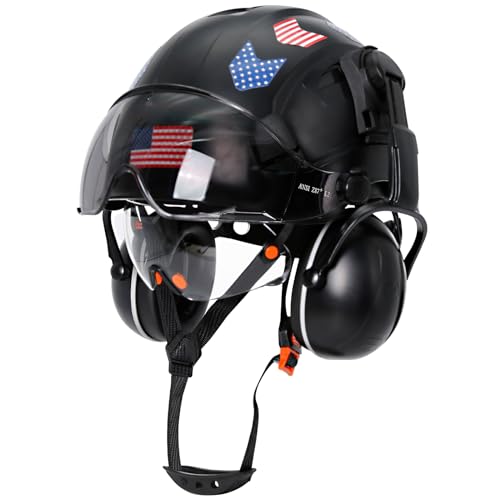 Vented Hard Hat with Double Visor and Chin Straps P4976
