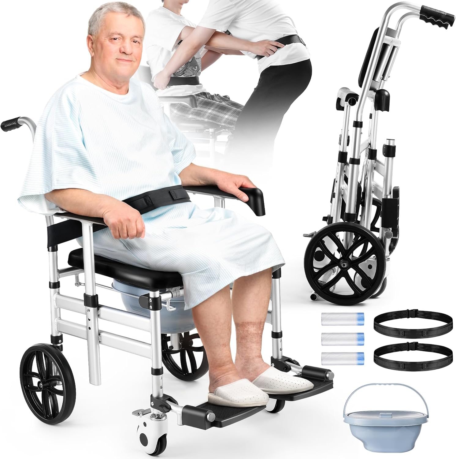 Folding Shower Chair with Wheels N5207