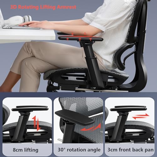 Ergonomic Mesh Swivel High Back Office Chair with Lumbar Support Adjustable Headrest O656794