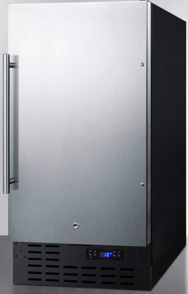 18" Wide Built-in Undercounter All-refrigerator with Stainless Steel Door, Black Cabinet, Digital Thermostat, Automatic Defrost and Front Lock U739543