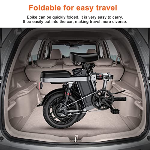 Mini Electric Bike 14" Folding Ebike 600W Motor 48V 10AH Battery J11694