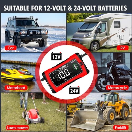 10-Amp 12V 24V Smart Car Battery Charger Z3913