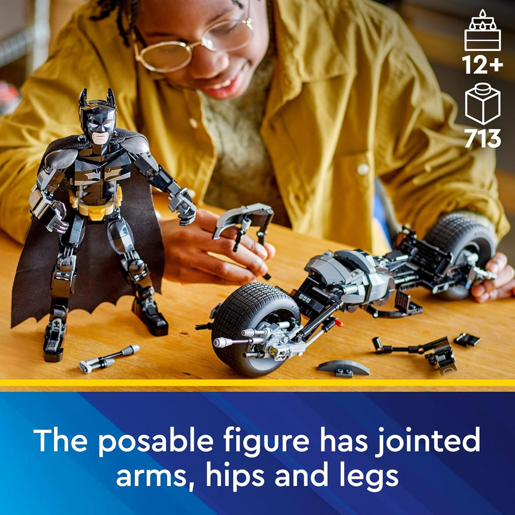 Batman Figure and Motorcycle Bat-Pod Toy for Kids 12+ Years Old Adventure Set B20858