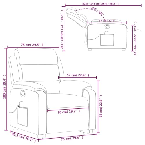 Dark Gray Velvet Power Lift Massage Recliner Armchair with USB L748