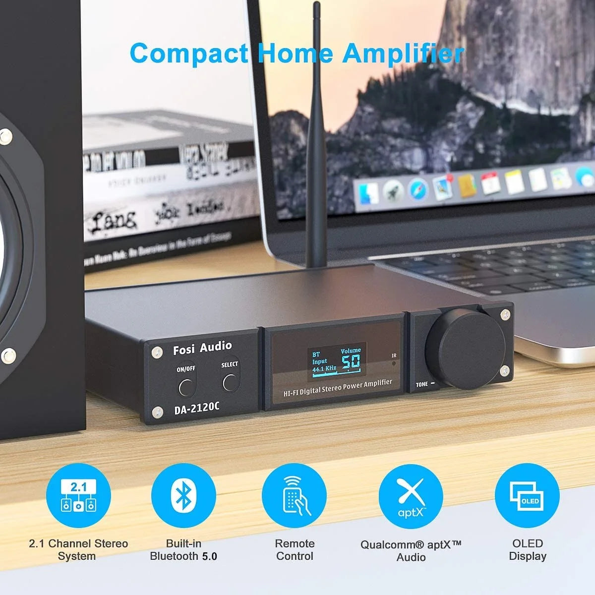 240W Bluetooth 5.0 Stereo Audio DAC Amplifier J2559