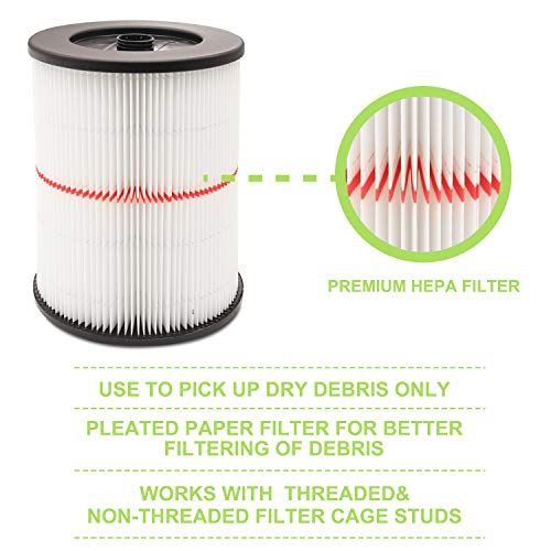 1 Pack Wet/Dry Cartridge Filter for Vacuum Cleaner A675449