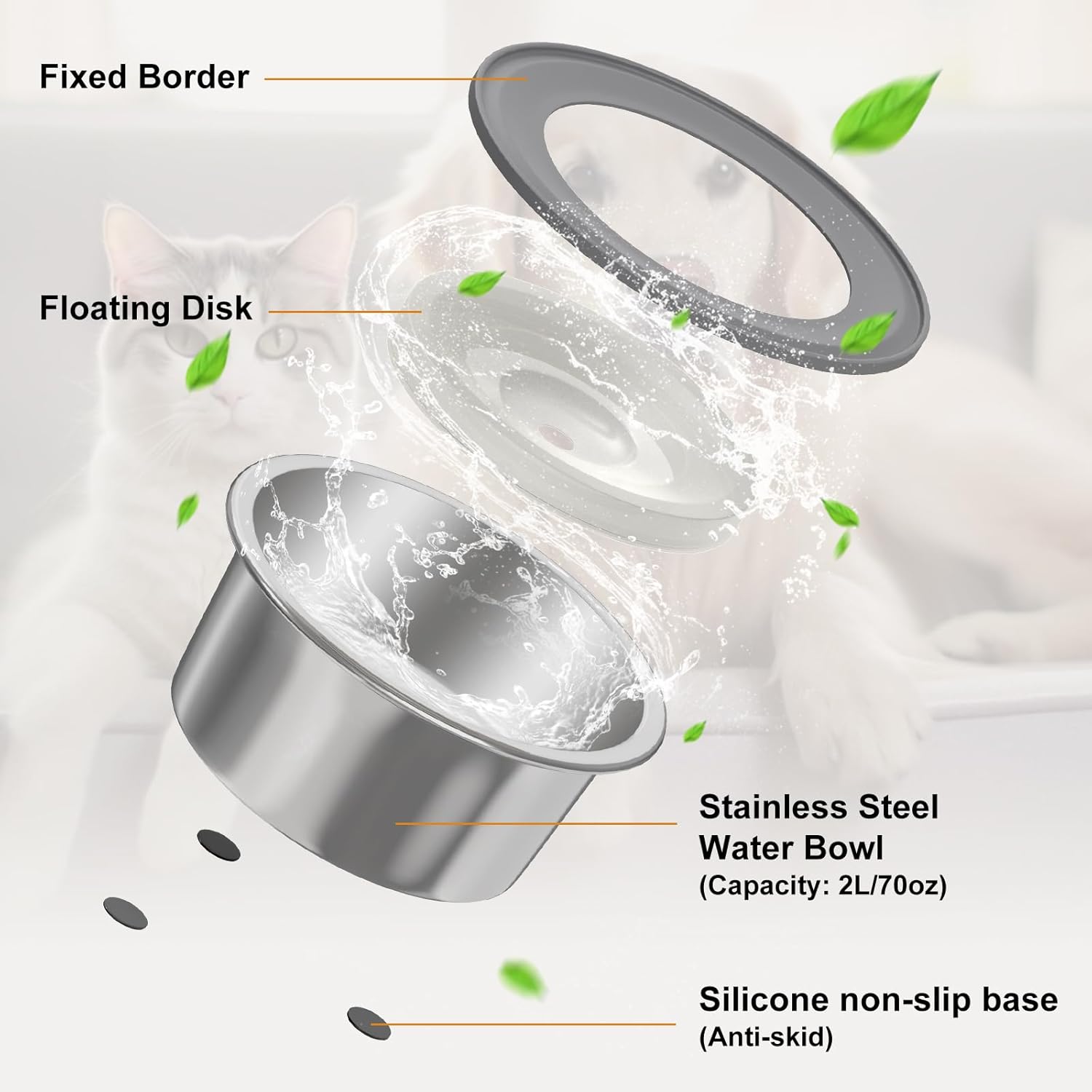 2L Stainless Steel Water Bowl T5662