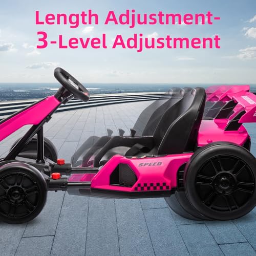 White Electric Drift Kart with Adjustable Seat U15357