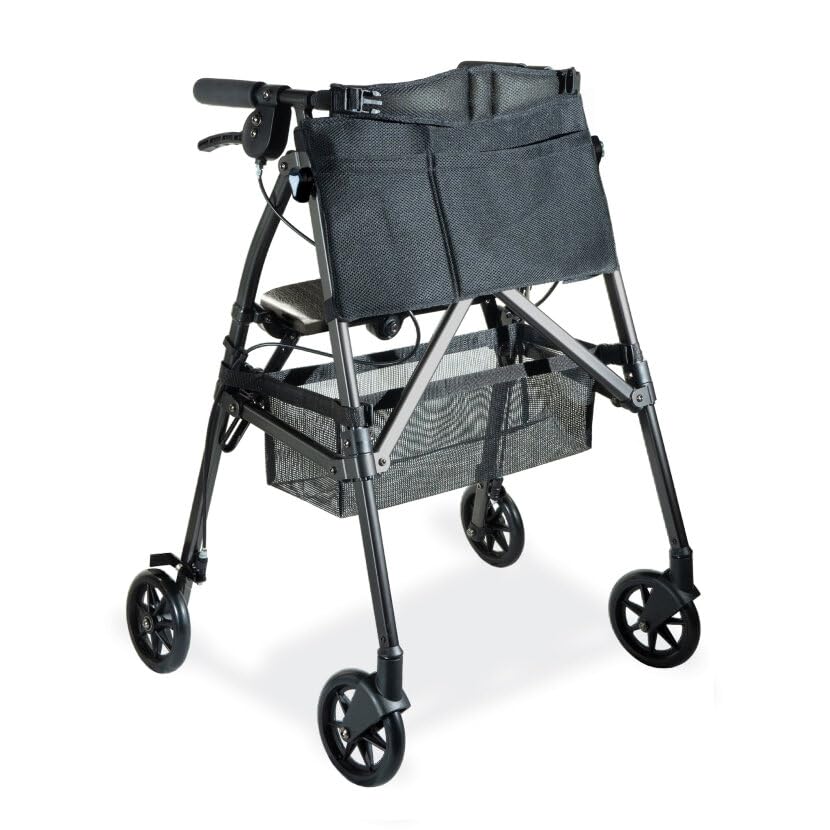 Cobalt Blue Lightweight Folding Rollator with Wheels and Seat P377672