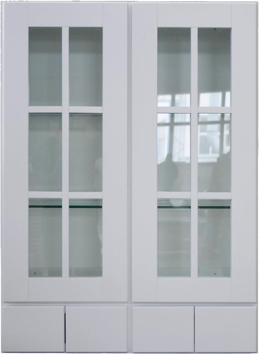 30" x 42" Wall Cabinet with Glass Doors and 4 Drawers Q646178