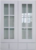 30" x 42" Wall Cabinet with Glass Doors and 4 Drawers Q646178