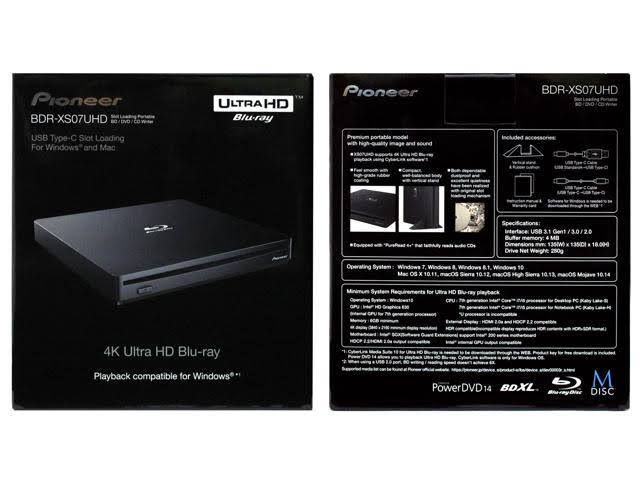 Portable 6X Ultra HD 4K Blu-Ray Burner External Drive I150885