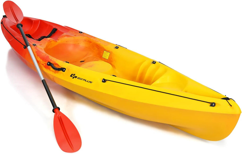 10.2FT Sit-On-Top Fishing Kayak with Aluminum Paddle & Bungee Storage N2541