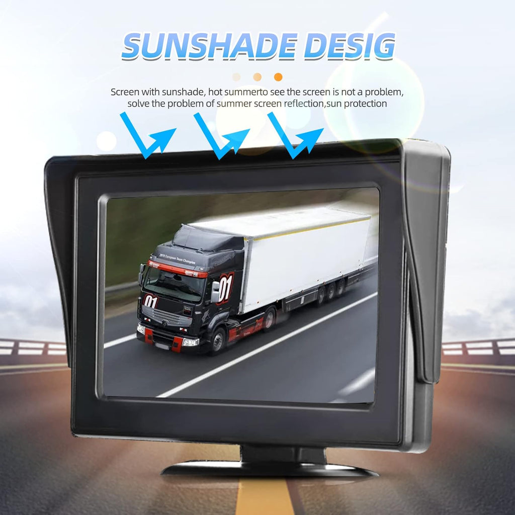 Wireless Backup Camera with Monitor Kit 4.3" HD 1080P Rear View Camera Waterproof Night Vision Pack of 2 V7669